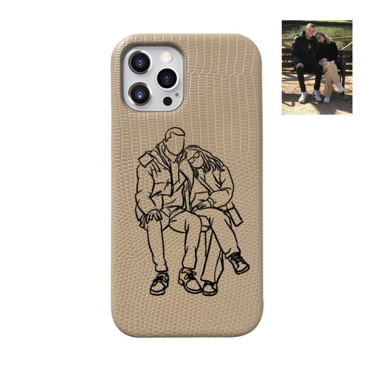 Custom Line Art Phone Case (Lizard pattern)