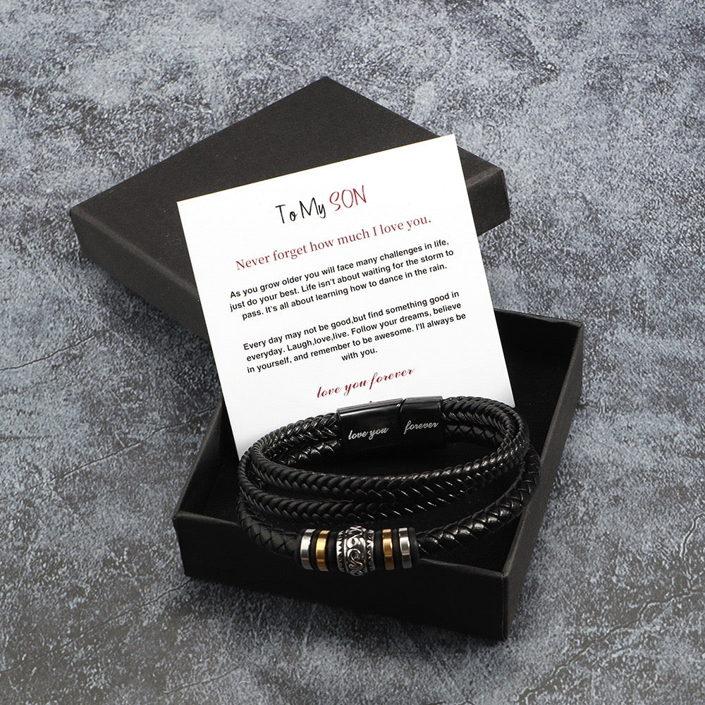 Custom Leather Braided Bracelet-The Best Gift for Men