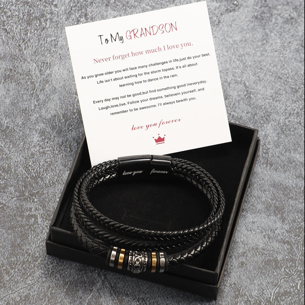 Custom Leather Braided Bracelet-The Best Gift for Men