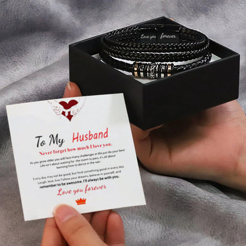 Custom Leather Braided Bracelet-The Best Gift for Men