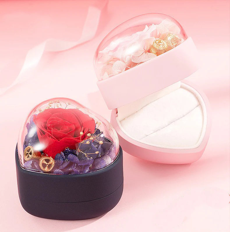 💕Customized Engarving Heart Birthstone Flower Ring