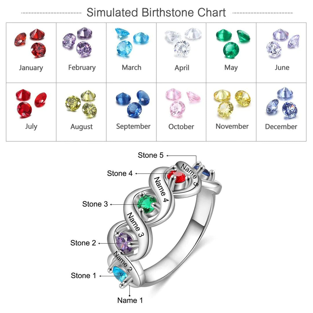 💕Personalized Mothers Rings with Birthstones