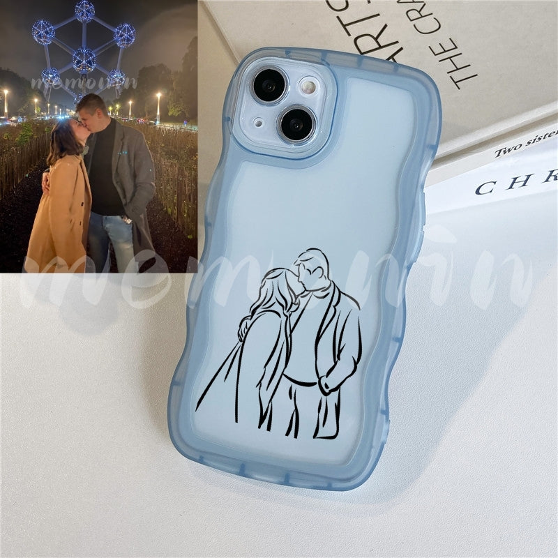 Custom Line Art Phone Case (Wave Edge)