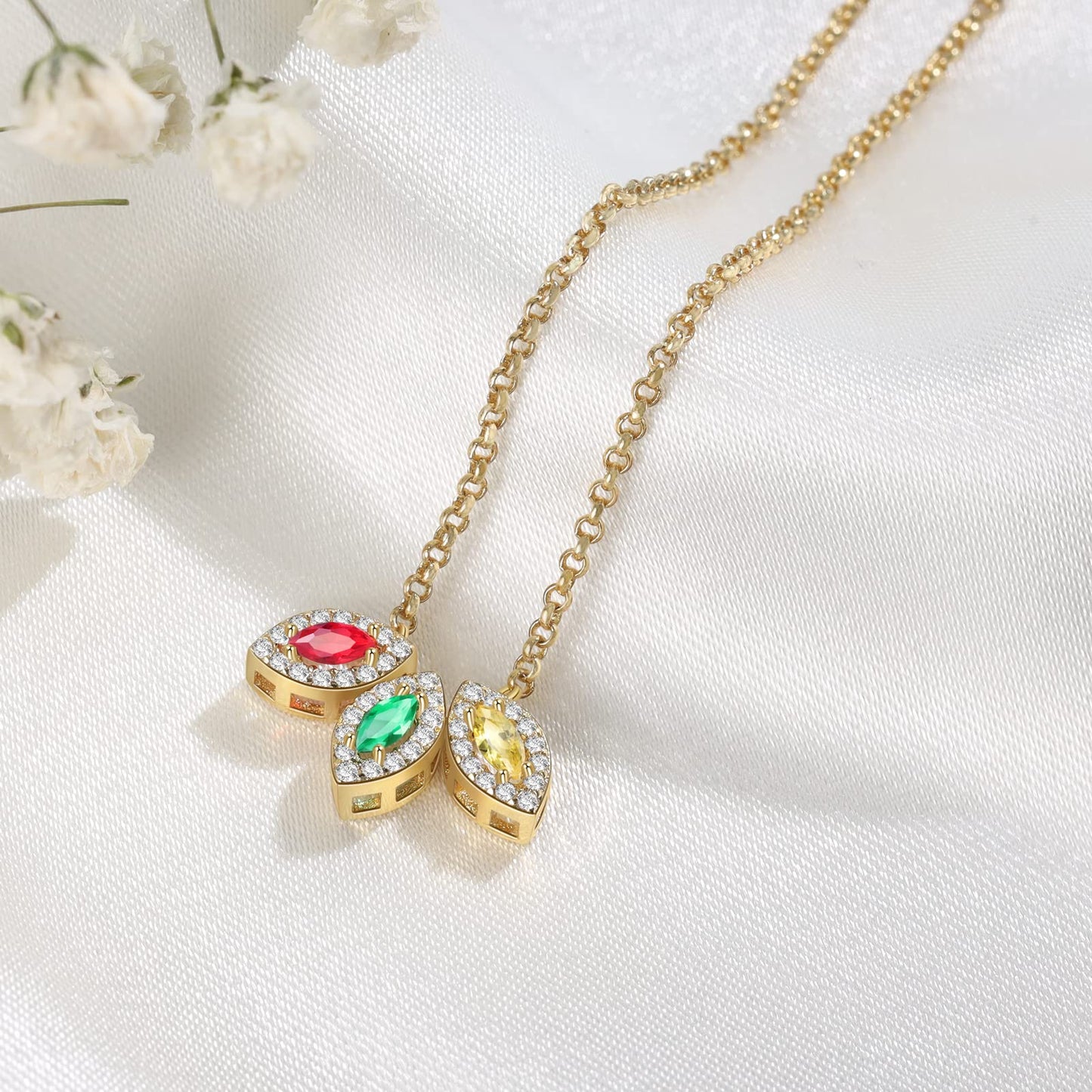 Multicolor Crystal Birthday Stone Necklace