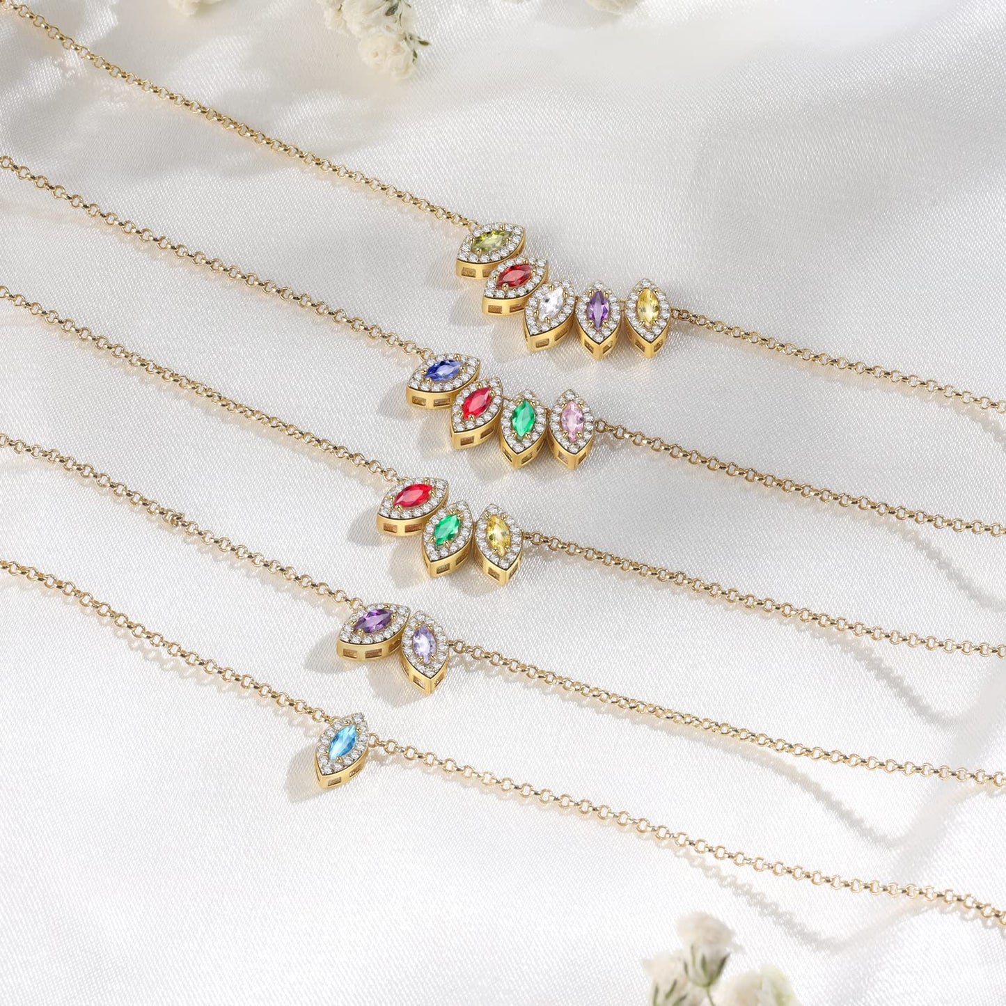 Multicolor Crystal Birthday Stone Necklace