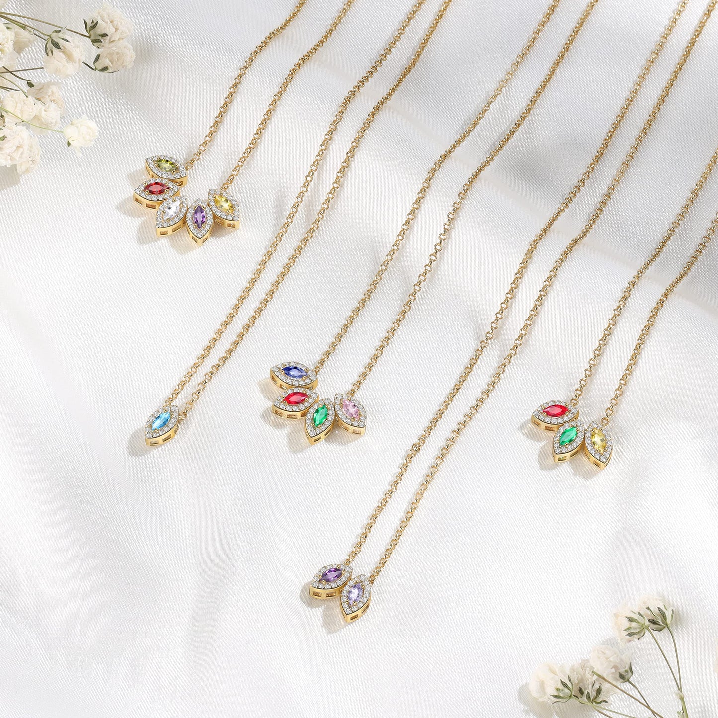 Multicolor Crystal Birthday Stone Necklace