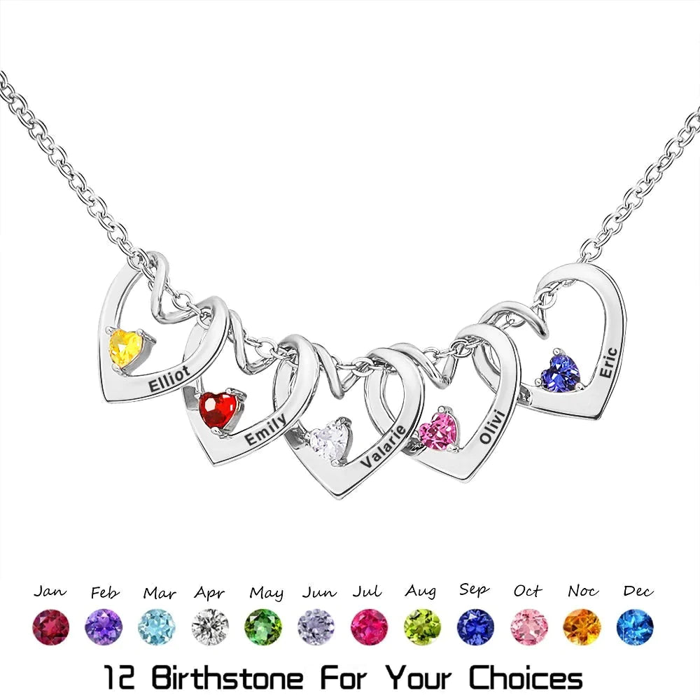 Heart of Love Birthstone Necklace for lover