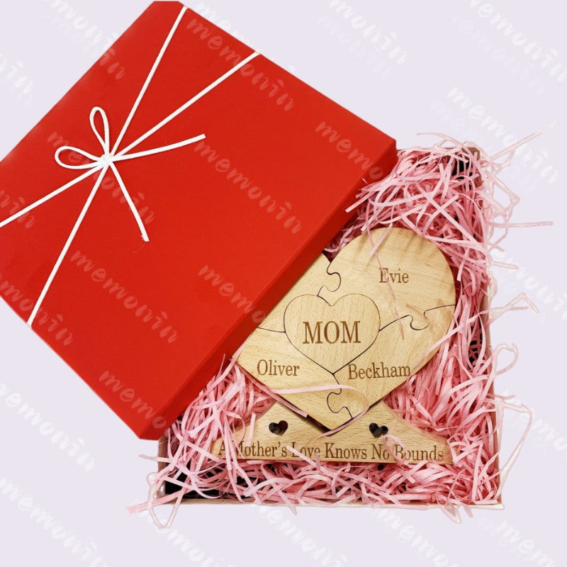 Custom Wooden Name Heart Puzzle
