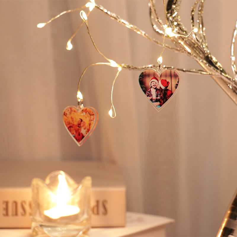 Personalized Heart Photo Tree Lights
