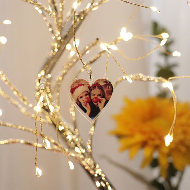 Personalized Heart Photo Tree Lights