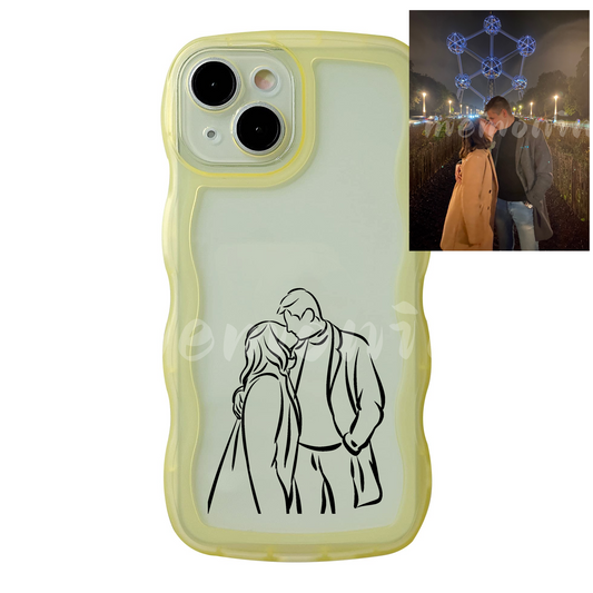 Custom Line Art Phone Case (Wave Edge)