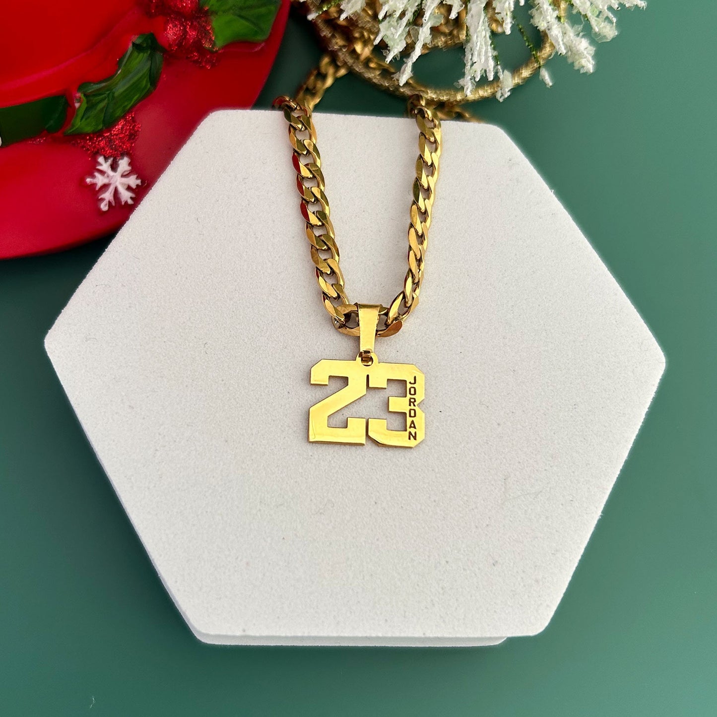 STAINLESS STEEL NUMBER PENDANT