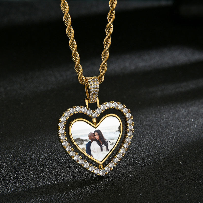 Custom Double Sided Spinning Photo Pendant