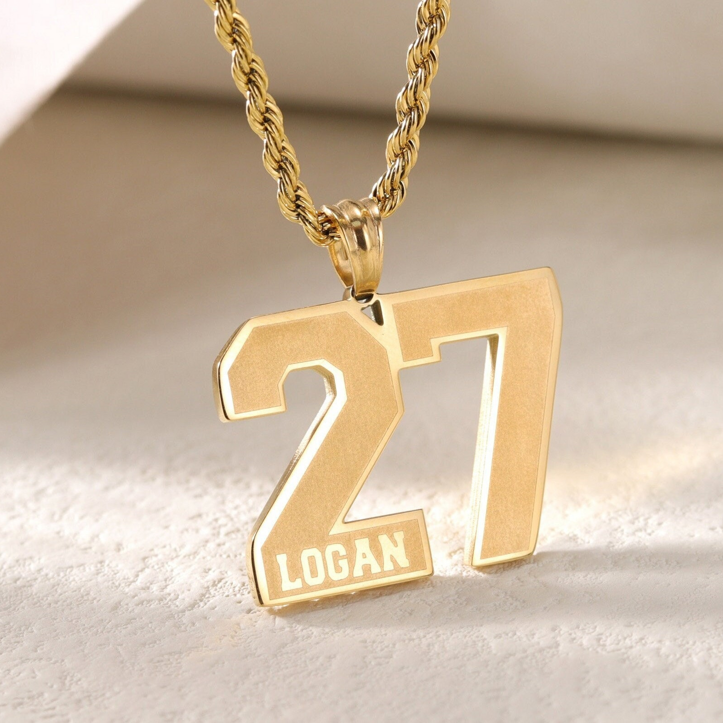 STAINLESS STEEL NUMBER PENDANT