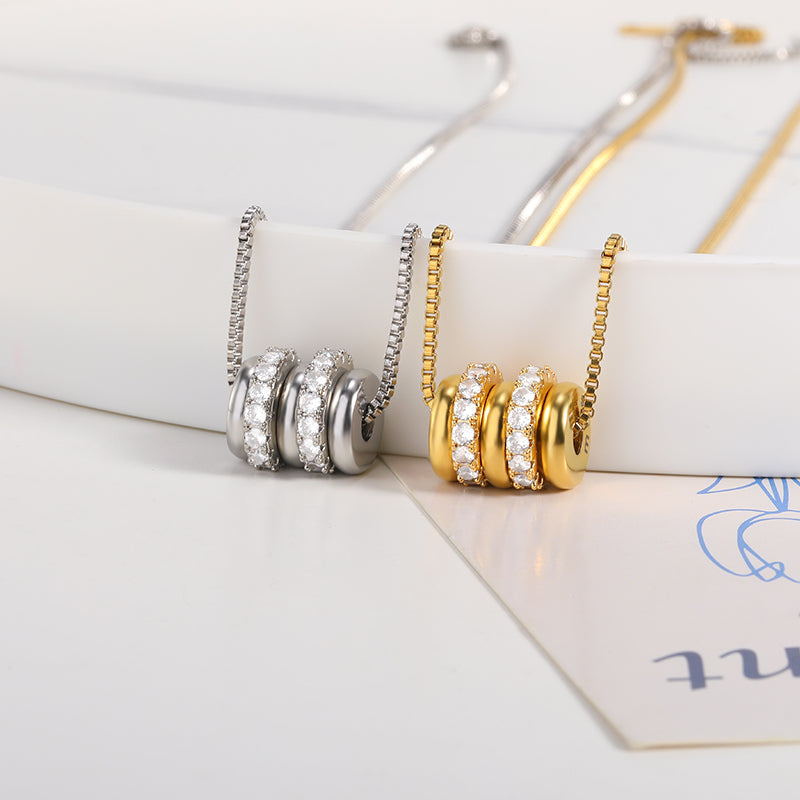 Personalized Engraved Name Crystal Disc Pendants Necklace