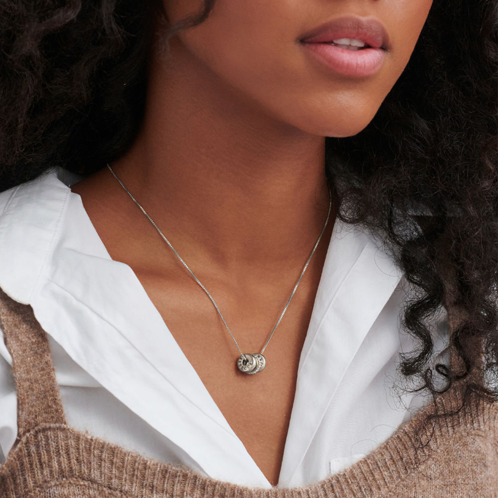 Personalized Engraved Name Crystal Disc Pendants Necklace