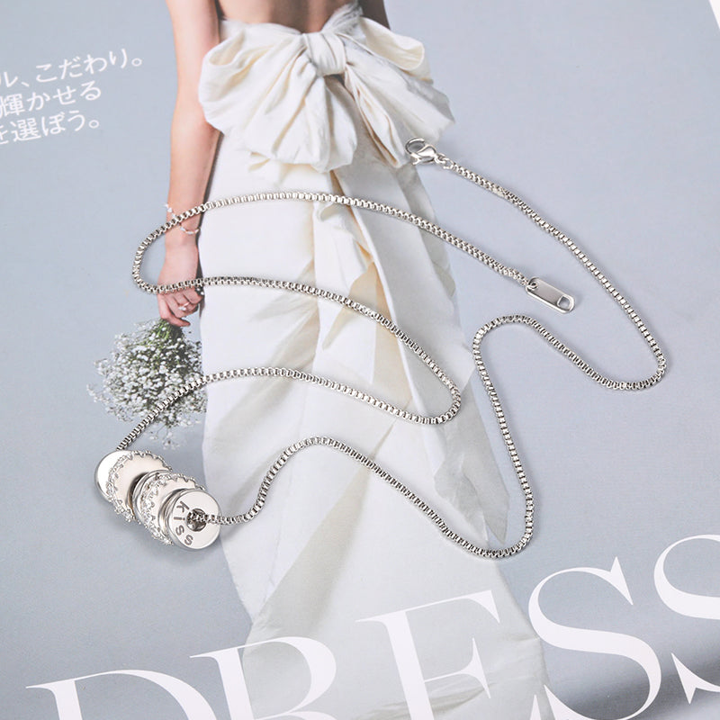 Personalized Engraved Name Crystal Disc Pendants Necklace