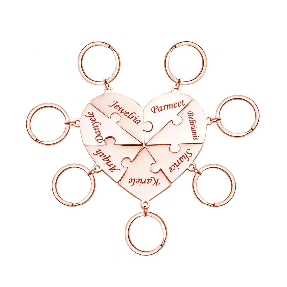 Heart Pendant Puzzle Necklace with Birthstone