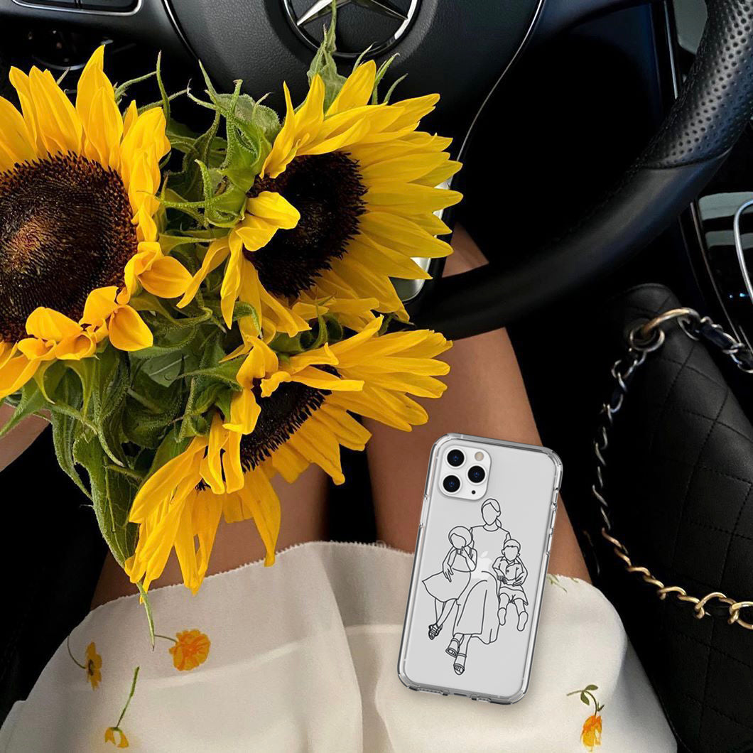 Custom Line Art Phone Case (Transparent)
