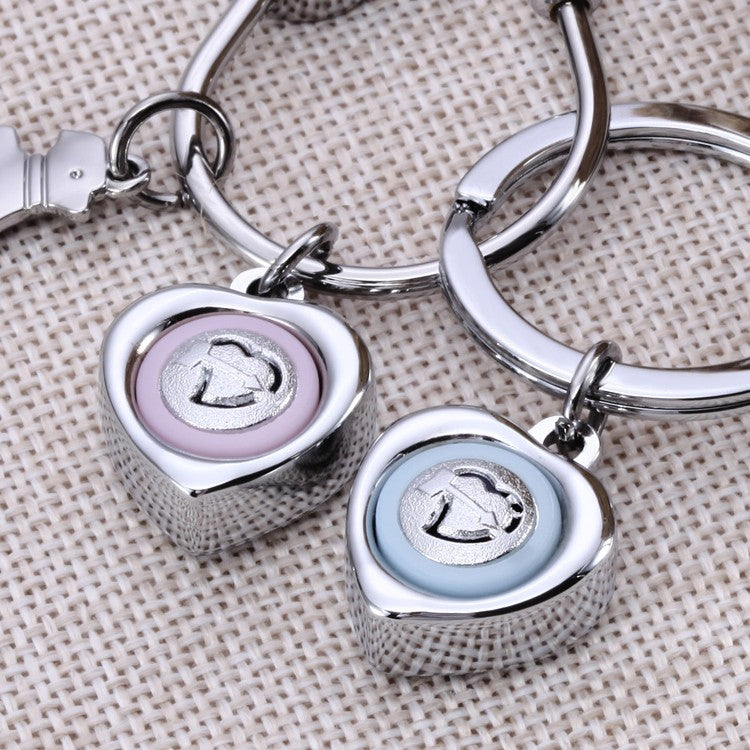 Lover Keychain Heart Together Make Sound " I Love You "
