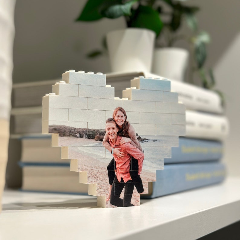Custom Photos Heart Shaped Building Block Puzzle