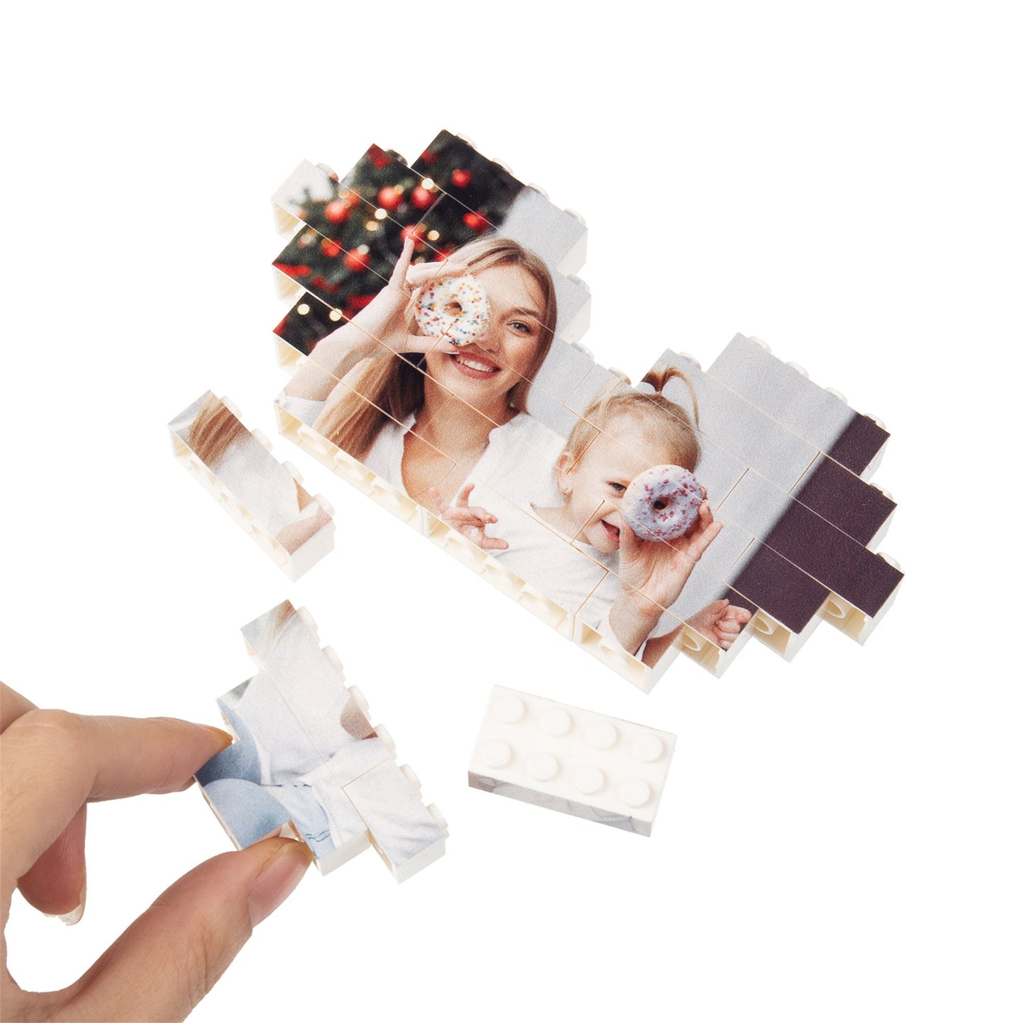 Custom Photos Heart Shaped Building Block Puzzle