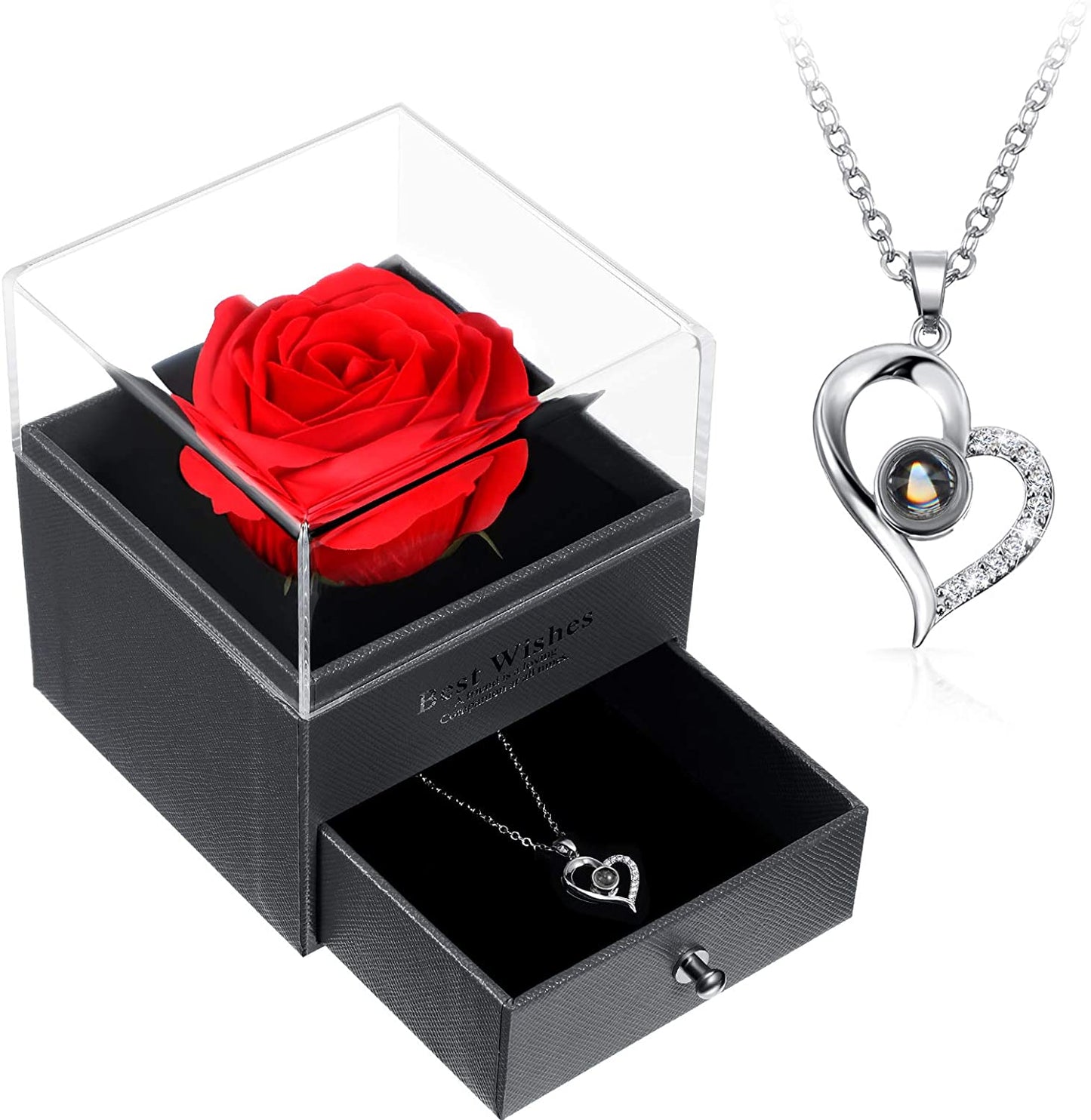 Love Projection Heart Necklace (I Love You In 100 Languages)