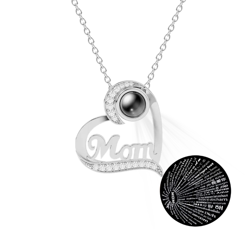 Personalized MOM Photo Projection Necklace