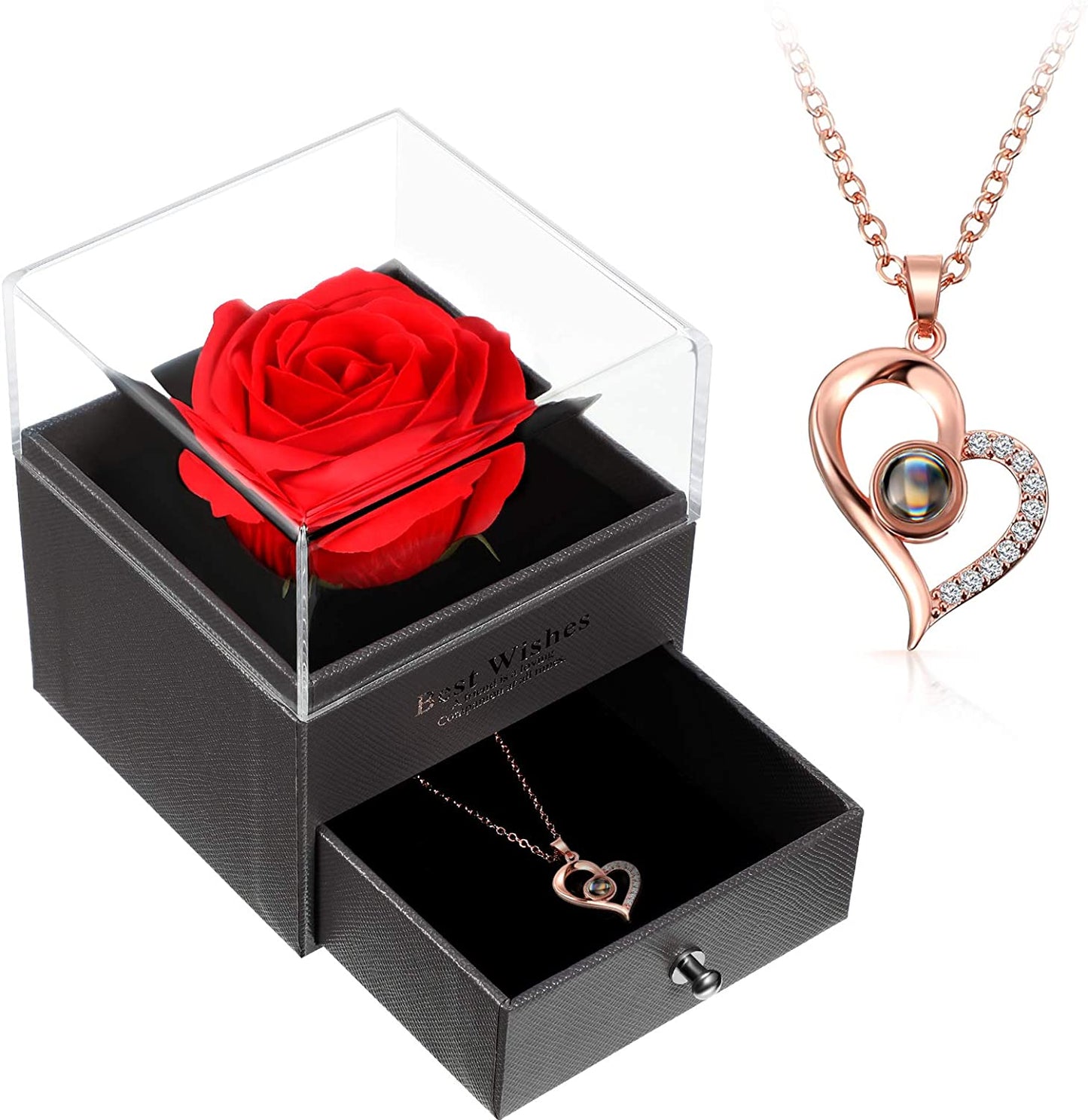Love Projection Heart Necklace (I Love You In 100 Languages)