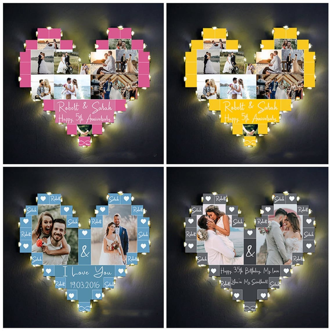 ✨Personalized Heart Photo Collage Lamp