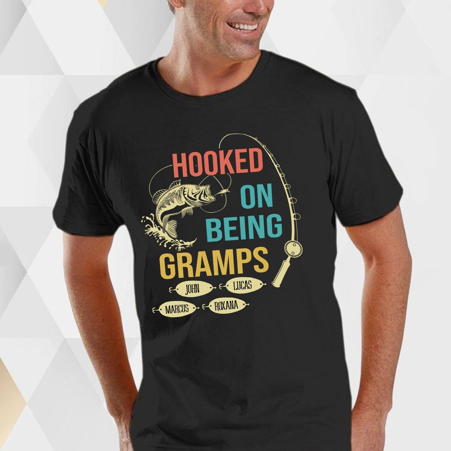 HOOKED ON BEING POPPA Custom Shirt