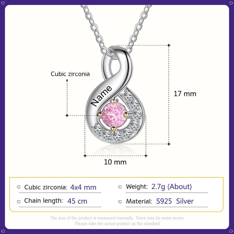💕Personalized Mothers Rings Necklace with Birthstones
