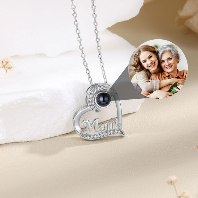 Personalized MOM Photo Projection Necklace