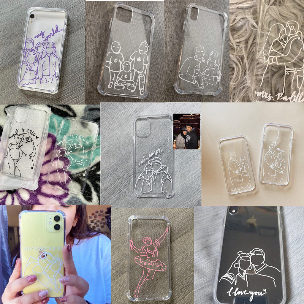 Custom Line Art Phone Case （Transparent）