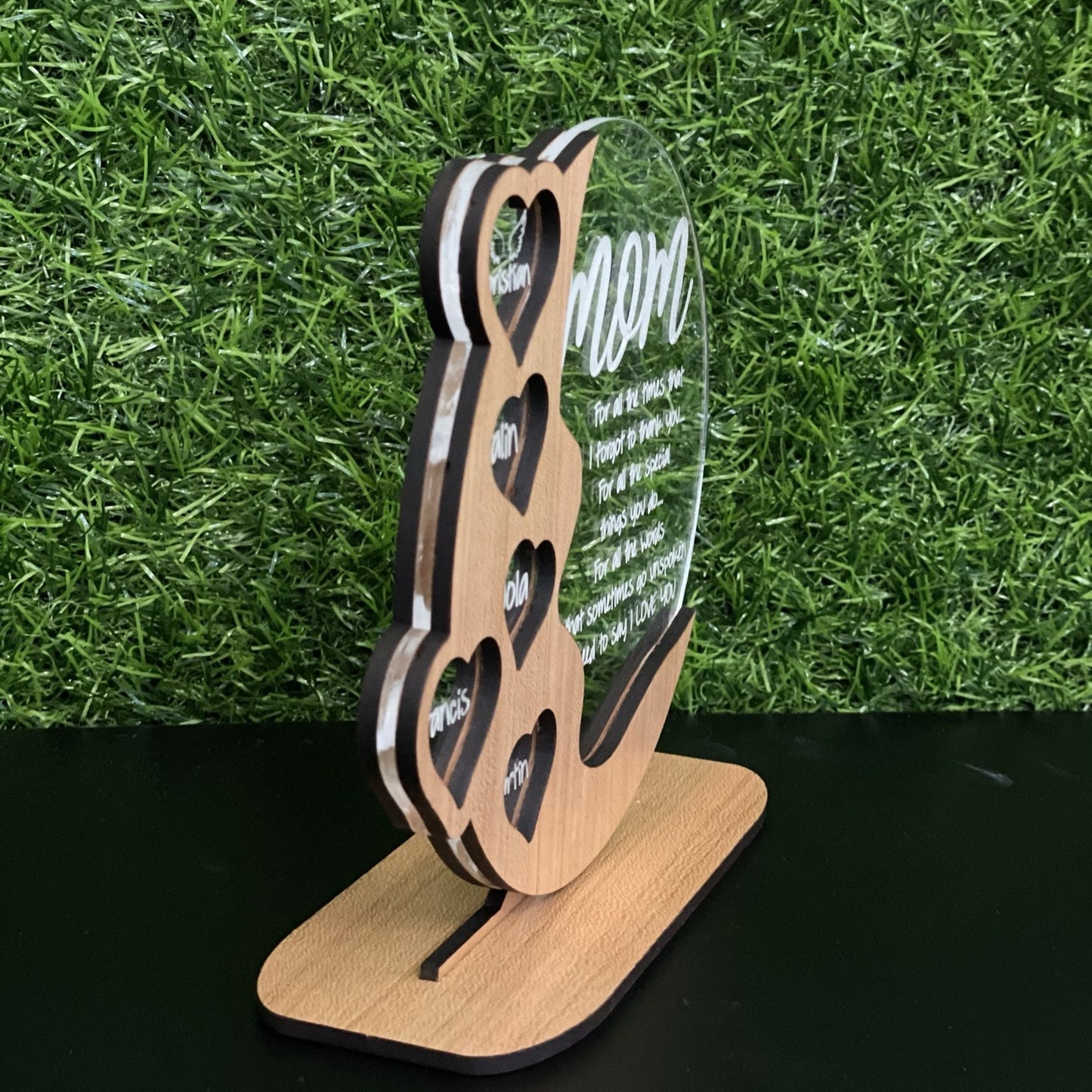 💕Gifts for Mom, Grandma Personalized Cherrywood - Acrylic - Birch wood Plaque