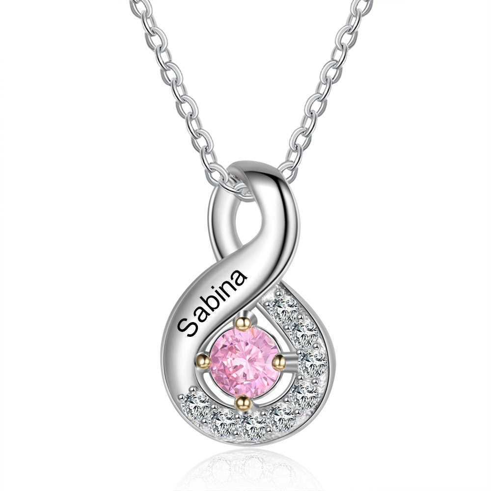 💕Personalized Mothers Rings Necklace with Birthstones