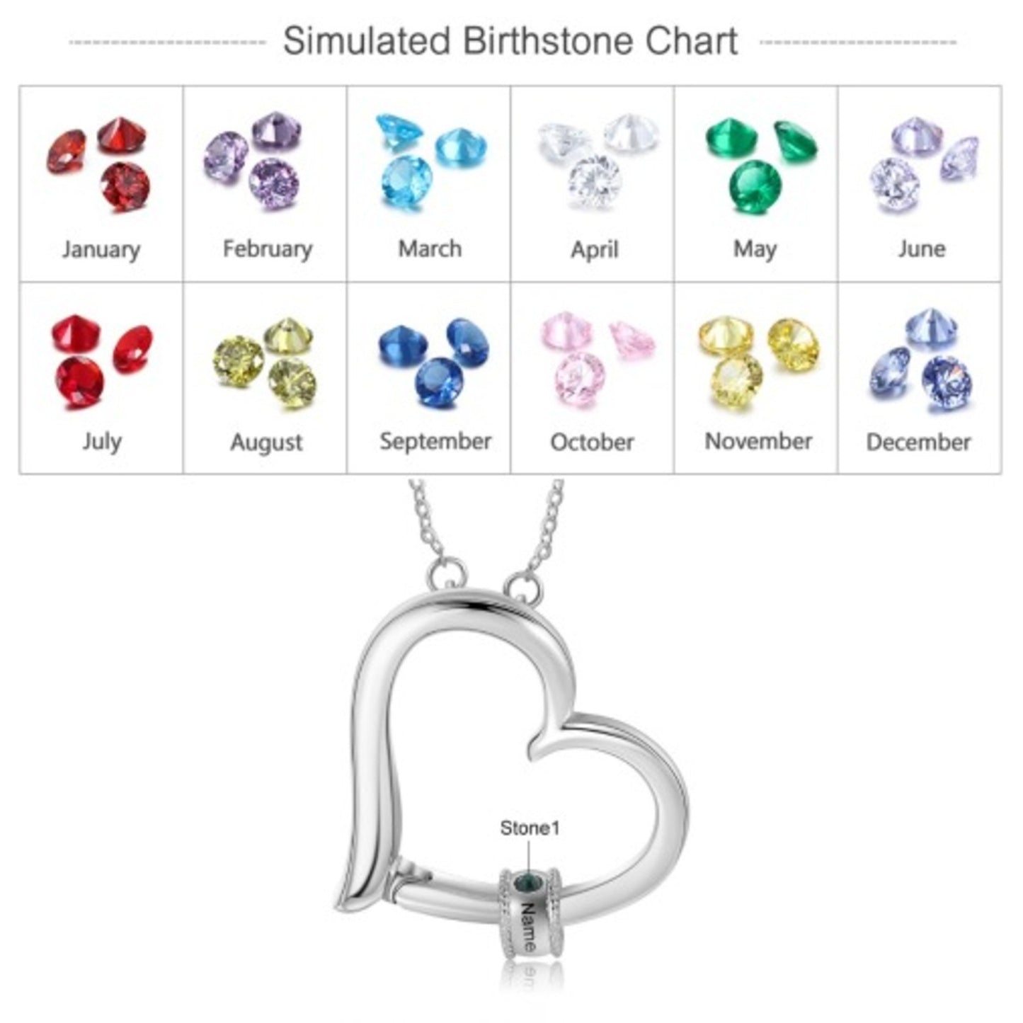 Personalized Family Heart Pendant Necklace