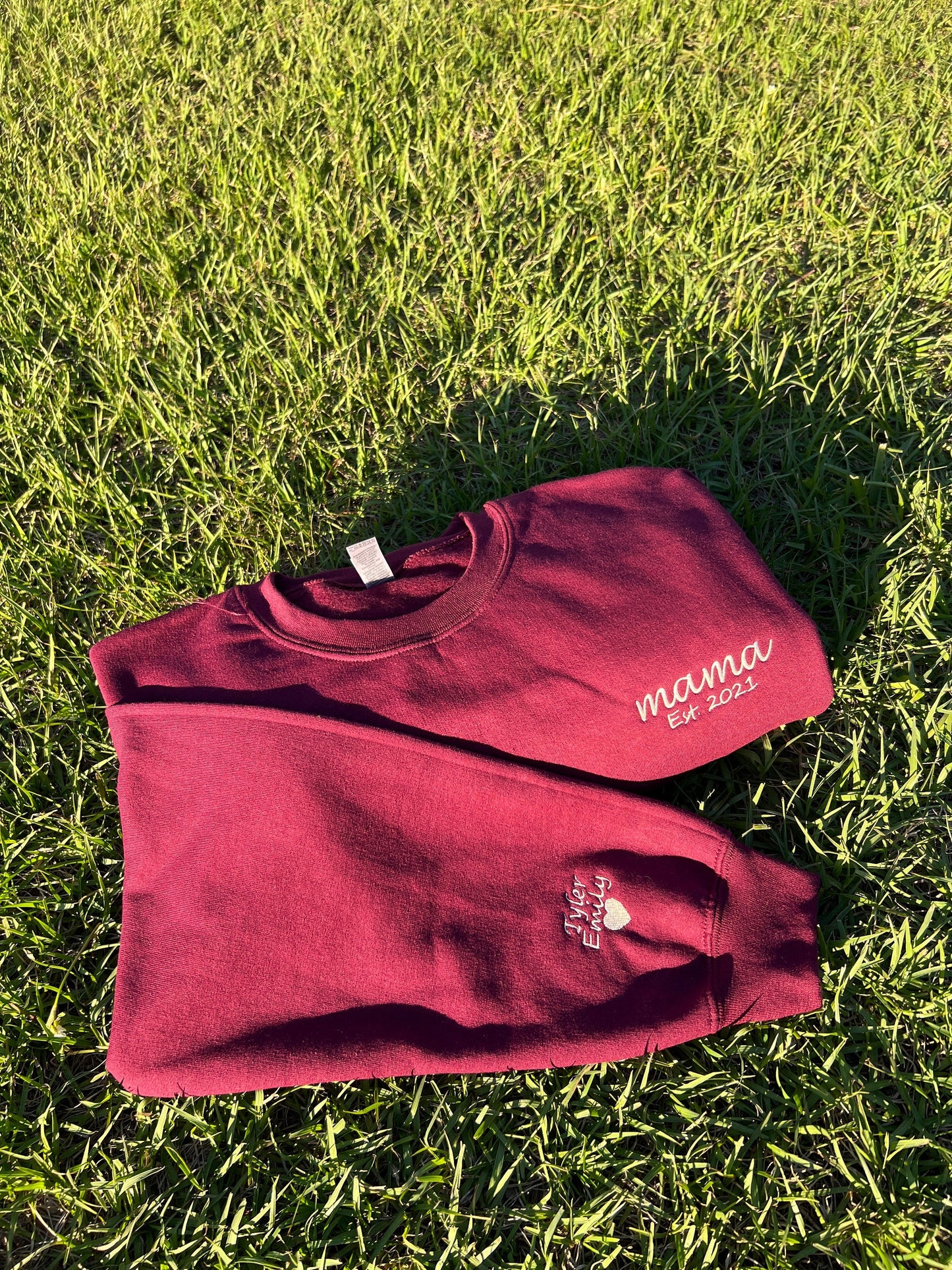 Personalized Embroidered EST Mom Sweatshirt
