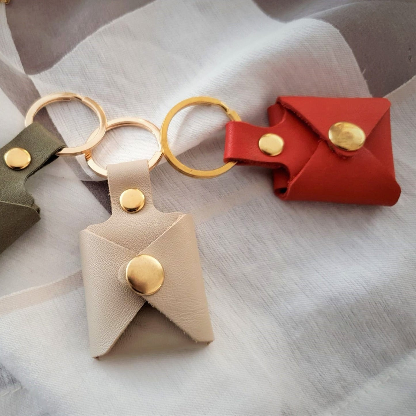 Personalized Photo Leather Envelope Keyring
