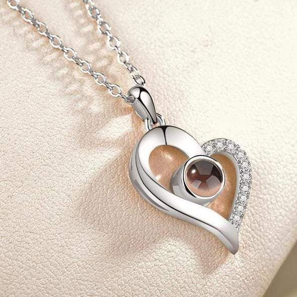 Love Projection Heart Necklace (I Love You In 100 Languages)