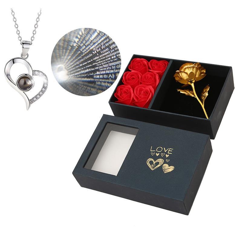 Love Projection Heart Necklace (I Love You In 100 Languages)