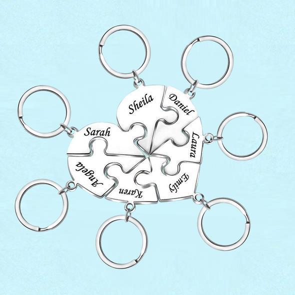 Personalized Heart Pendant Puzzle Necklace