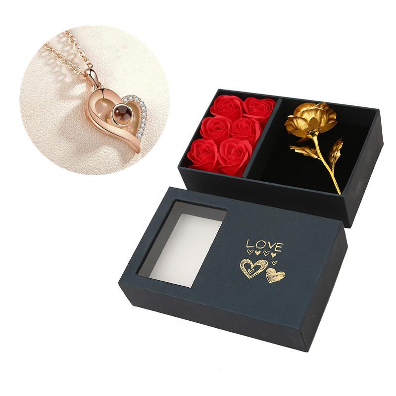 Love Projection Heart Necklace (I Love You In 100 Languages)