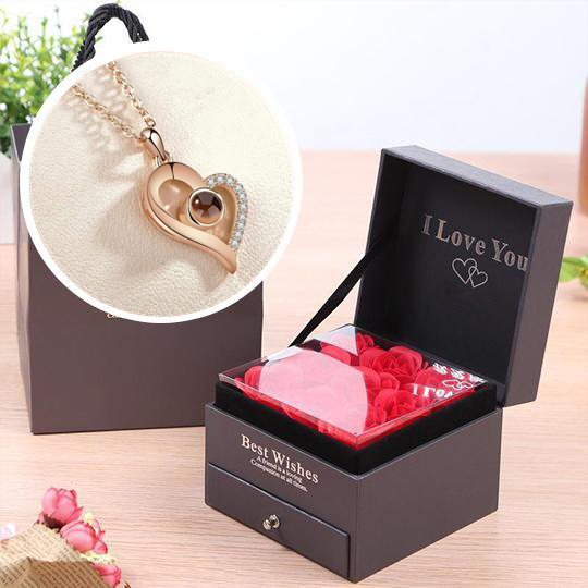Love Projection Heart Necklace (I Love You In 100 Languages)