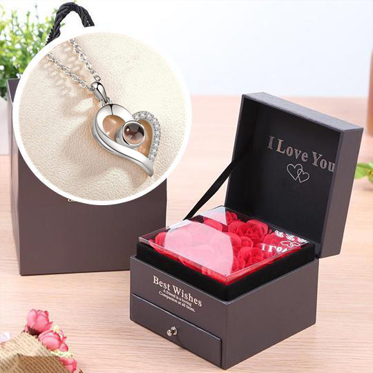 Love Projection Heart Necklace (I Love You In 100 Languages)