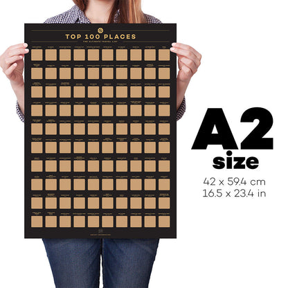 50%OFF⭐️Top 100 Travel Places Scratch Off Poster⭐️