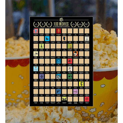 50% OFF⭐️Top 100 Movies Scratch Off Poster⭐️