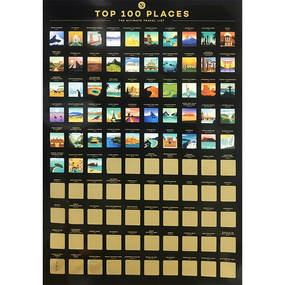 50%OFF⭐️Top 100 Travel Places Scratch Off Poster⭐️