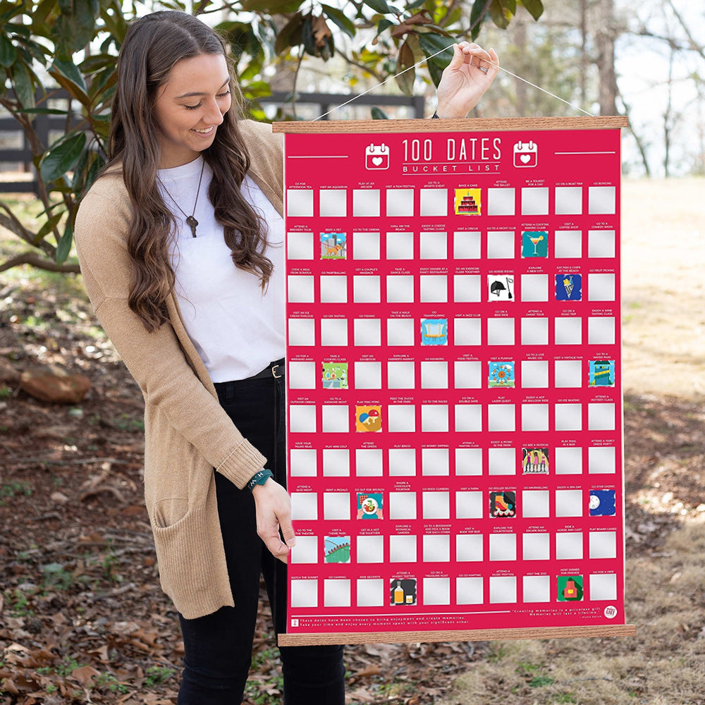 50%OFF⭐️100 Dates To Go On Scratch Off Bucket List Poster⭐️