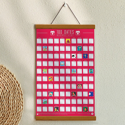 50%OFF⭐️100 Dates To Go On Scratch Off Bucket List Poster⭐️